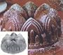 Cathedral Bundt Pan 9" diam. 10 cup capacity cast aluminum with commercial non stick coating.