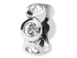 Reflections(tm) Sterling Silver April Swavorski Crystal Birthstone Bead / Charm