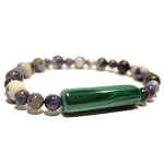 Malachite Bracelet 03 Stretch Sodalite Blue Green Gemstone Crystal Healing Beaded