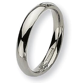 Rounded Polished Titanium Ring (4.0 mm) - Sizes 6-13
