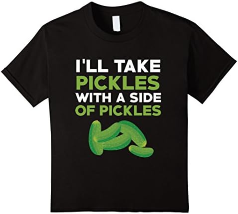 Kids Funny Pickle T-Shirt Gift Tee | I'll Take Pickles Shirt 4 Black