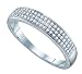 Mens 10k White Gold Micro Pave Diamond Wedding Band " Size 10 "