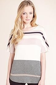 Autograph Curved Hem Striped Top