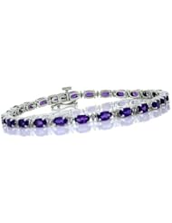 5.59ct Amethyst and Diamond Bracelet in 14Kt White Gold