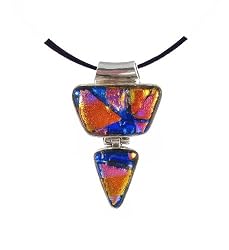 Pendant - XP-39 - Genuine Handmade Dichroic Glass ~ .925 Sterling Silver