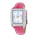 AK Anne Klein Women's 109359MPPK Silver-Tone Mother-of-Pearl Dial Pink Leather Sport Watch