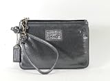 NEW AUTHENTIC COACH POPPY SHIMMER LEATHER WRISTLET (Gunmetal)