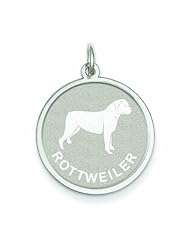 Genuine .925 Sterling Silver Rottweiler Disc Charm 1.5 Grams.100% Satisfaction Guaranteed.
