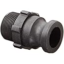 PT Coupling Basic Standard Series 12F Polypropylene Cam and Groove Hose Fitting, Poly F-Adapter, 1-1/4" Adapter x NPT Male