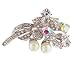 Clear Rhinestone Flower Pin Brooch