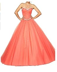 Sweetheart Satin/Tulle Lace-Up Belted Crystal Beaded Sequined Crystals  2015  Ball Gown Prom Dress/Quinceanera Dress 