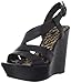 Jessica Simpson Women's Claria Wedge Sandal,Black Leather,9.5 M US