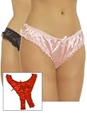 Sinful Satin Crotchless Panty.