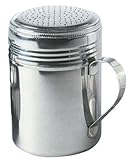Stainless Steel 10oz Dredger Shaker with Handle - Ideal for Sugar, Salt, Icing Sugar, Flour, Chocolate, Cappuccino, Cocoa, Mince Pies, Pancakes