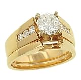 Cathedral Round Diamond Wedding Set .25cttw (cz ctr)