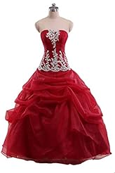 Strapless Applique Beaded Organza/Satin Natural   Waistline  Floor Length  Ball Gown Prom Dress/Quinceanera Dress 