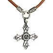 CELTIC KNOT --Love Charm Protection From Evil-- Pendant With Brown Leather Choker Necklace BICO AUSTRALIA