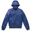 Marc By Marc Jacobs Lambskin Leather Hooded Hoodie Jacket Coat Dark Blue