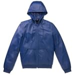 Marc By Marc Jacobs Lambskin Leather Hooded Hoodie Jacket Coat Dark Blue $289.99