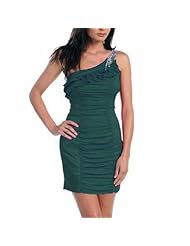  Wrap Cocktail Polyester/Taffeta One Shoulder Homecoming Dress/Bridesmaid Dress/Prom Dress/Quinceanera Dress/Party Dress  With a Sash  and Ruffles