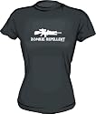 ZOMBIE REPELLENT Machine Gun Logo Women's tee Shirt in 6 Colors Small thru XL