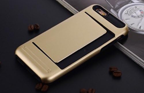 SAMSUNG GALAXY S7 CASE, Card Slot, Case Double Layer, Soft Interior, Hard Cover, Lightweight, Shock Absorbing, Cover for Samsung Galaxy S7 (Gold)