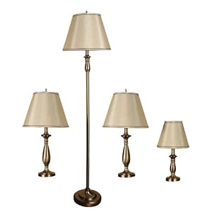 Antique Brass 4-pc. Lamp Set by 
