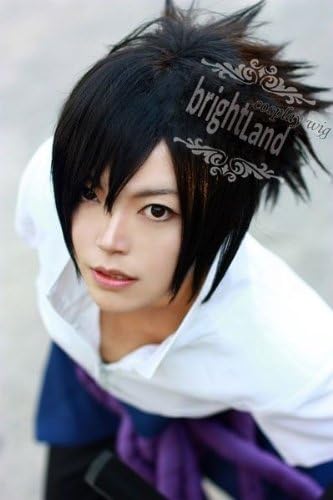 Playcosland Cosplay Uchiha Sasuke Cosplay Heat Resistance Short Black Wig [Misc.]
