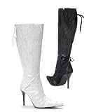 409-CHANTIL, 4 Heel Knee High Lace Boot in Black or White by Ellie Shoes