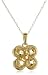 18k Yellow Gold Plated Sterling Silver Genuine Citrine Four Leaf Clover Pendant Necklace, 18