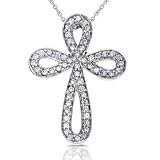 14k White Gold 2/5ctw Diamond Cross Pendant (HI/I1)
