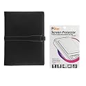 GTMax Black Leather Jacket Pouch Case+LCD Scree Protector For Kindle DX