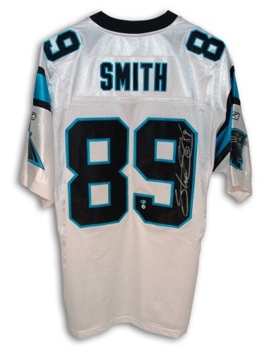 Steve Smith Autographed Carolina Panthers White Authentic Reebok Jersey
