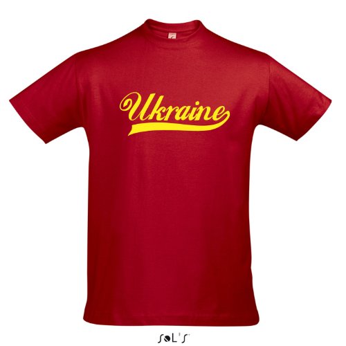 T-Shirt Ukraine Oldschool LÄNDERSHIRT EM / WM FAN Trikot S-XXL , Red – gelb , S