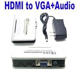 PC DVD HDMI to VGA & Audio For HDTV CRT Video Converter Box Adapter 1080P New