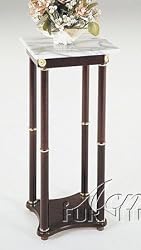 Square White Marble Plant/Telephone Stand