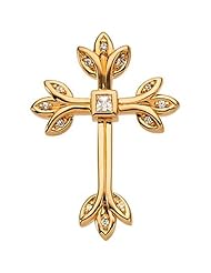 14K Yellow Gold Diamond Cross Pendant - 0.25 Ct. -- LIFETIME WARRANTY