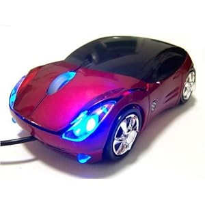 Ferrari Car Shaped Optical USB Mouse Red $3.6