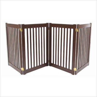 Four 32″ Panel Free Standing Pet Gate in Mahogany