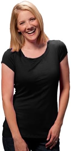 Milkstars Jenny Scoop Neck NursingTee With Cap Sleeves - Black - Medium