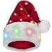Funny Light Up Santa Hat for Adults [1 Pack] with 20 Blinking Color-Changing Light up LED Lights - Soft Plush Faux Fur for Light up Christmas Hat for Adults and Kids (1 Hat)