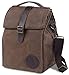 Insulated Waxed Canvas Lunch Bag by ASEBBO, Lunch Box for Women, Men with Genuine Leather Handle and Strong Buckle-Closure to Keep Your Food Cool, Lunch Tote with Adjustable Strap (Brown 2.0 IMPROVED)