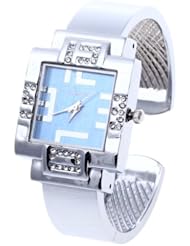 Womens Quartz Wristwatch Alloy Band Rhinestone Arabic Numerals Blue Dial