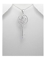 Key Pendant Necklace In 92.5 Sterling Silver
