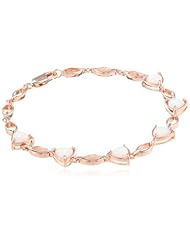Sterling Silver Pink Gold Flash Plating Trillion Shape Created Opal Bracelet, 7.25