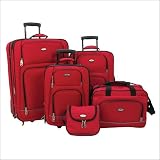 American Airlines by Olympia Summerlin 5-Piece Travel Luggage Set, Red, One Size