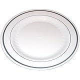 Masterpiece Premium Quality Heavyweight Plastic Plates: 25 Dinner Plates and 25 Salad Plates