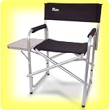 Earth Extra Heavy Duty Folding Director's Chair w/ Side Table: Steel Reinforced Frame