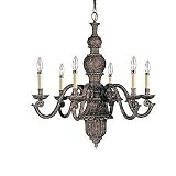 29 x 30.75 Six Light Chandelier in Rustic Bronze