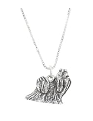 Sterling Silver Shih Tzu Dog Charm with Box Chain Necklace